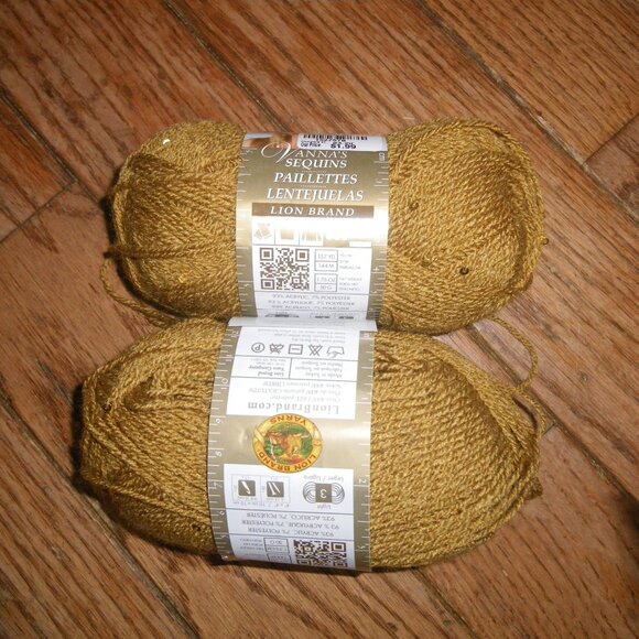 2 Skeins Vanna's Sequins Lion Brand Yarns - Color Amaretto - 157 yds ea. - Picture 1 of 1
